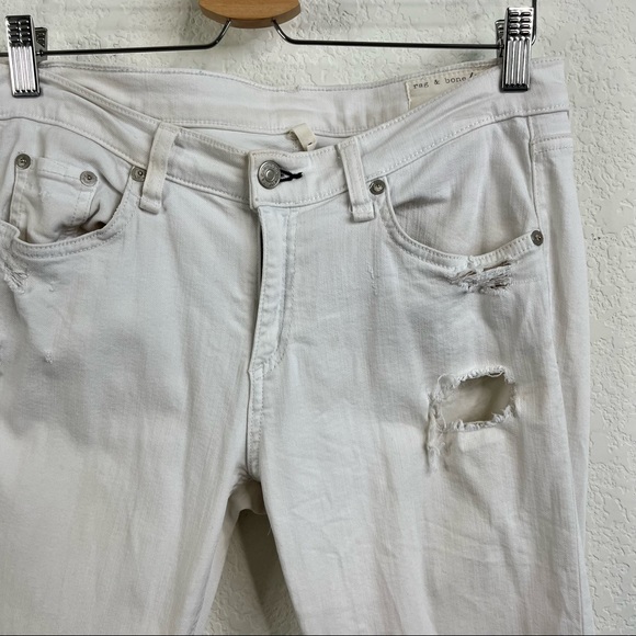 rag and bone Jeans The Dash In Tattered White - Picture 2 of 8